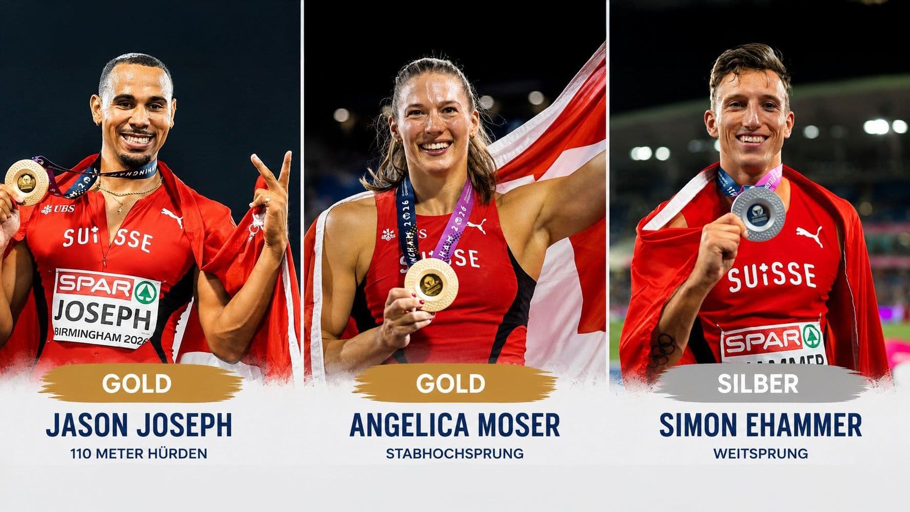 Angelica Moser und Jason Joseph holen EM-Gold in Birmingham